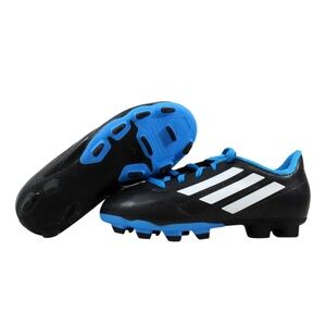Adidas Kid's Conquisto FG J Firm Ground Boots Black/Blue - Size 2.5